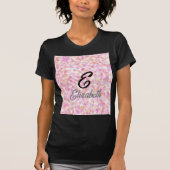 Moderne Monogramm Name Wasserfarbe Rosa Gelbe Punk T-Shirt (Vorderseite)