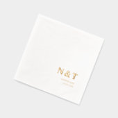 Moderne Monogramm-Namen und Datum Hochzeit Servietten Mit Folie (Links)