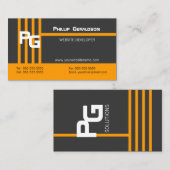 Moderne Monogramm-Orange Visitenkarte (Vorne/Hinten)