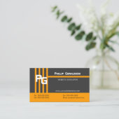Moderne Monogramm-Orange Visitenkarte (Stehend Vorderseite)