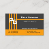 Moderne Monogramm-Orange Visitenkarte (Vorderseite)