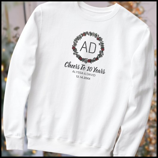 Moderne Monogramm Paare 10 Jahre alt Sweatshirt