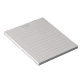 Moderne Monogramm-Papeterie in Taupe-Grau Notizblock (angewinkelt)
