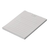 Moderne Monogramm-Papeterie in Taupe-Grau Notizblock (Rotiert)