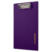 Moderne Monogramm Personal Blau und Gold Klemmbrett (Links)