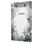 Moderne Monogramm Personalisiert Blau und Gold Klemmbrett (Links)