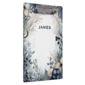 Moderne Monogramm Personalisiert Blau und Gold Klemmbrett (Rechts)