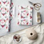 Moderne Monogramm Personalisierte Blumenhochzeit Geschenkpapier<br><div class="desc">Modernes klassisches Monogramm,  umgeben von rosafarbenen Bauern und anderen wunderschönen Blume. Ideal für Hochzeitsgeschenke oder Brautparty.</div>