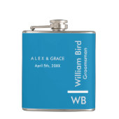 Moderne Monogramm Personalisierter Trauzeuge-Hibit Flachmann (Vorderseite)