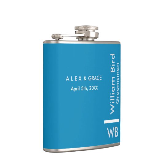 Moderne Monogramm Personalisierter Trauzeuge-Hibit Flachmann (Rechts)