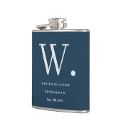 Moderne Monogramm Personalisierter Trauzeuge-Hibit Flachmann (Links)