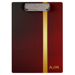 Moderne Monogramm-Personalisierung in Weiß und Gol Klemmbrett