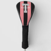 Moderne Monogramm-Personalisierung Rosa Golf Headcover (Vorderseite)