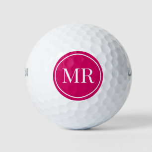 Moderne Monogramm-Pink-Golfbälle Golfball