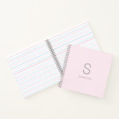 Moderne Monogramm Pink Minimalistischer Name Notizblock (Innenseite)