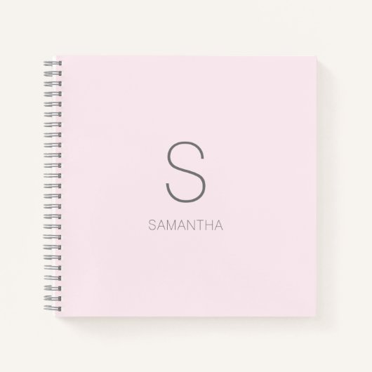 Moderne Monogramm Pink Minimalistischer Name Notizblock (Vorderseite)