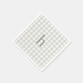 Moderne Monogramm Preppy Salbei-Grün Gingham Serviette (Ecke)