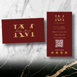 Moderne Monogramm Professional Rotgold Marketing Visitenkarte