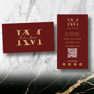 Moderne Monogramm Professional Rotgold Marketing Visitenkarte