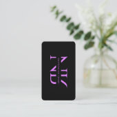 Moderne Monogramm Professional Schwarz Lila Visitenkarte (Stehend Vorderseite)