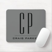 Moderne Monogramm-Professionell-Einfach Ihr Name Mousepad (Mit Mouse)