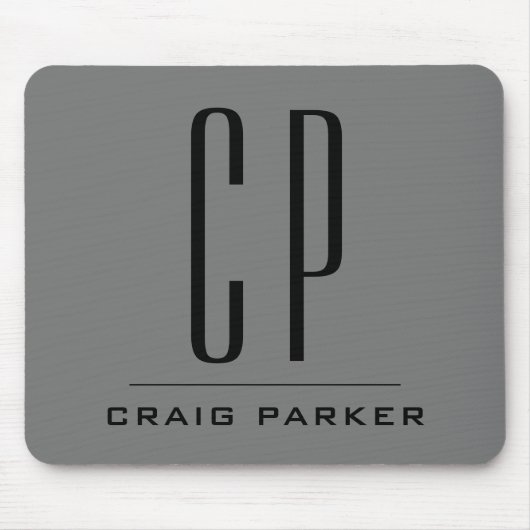 Moderne Monogramm-Professionell-Einfach Ihr Name Mousepad (Vorne)