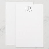 Moderne Monogramm-Professionell-Einfache Initialen Briefpapier (Vorne/Hinten)