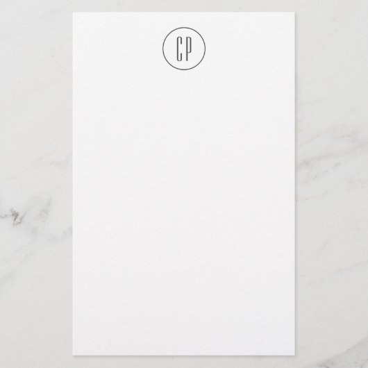 Moderne Monogramm-Professionell-Einfache Initialen Briefpapier (Vorderseite)