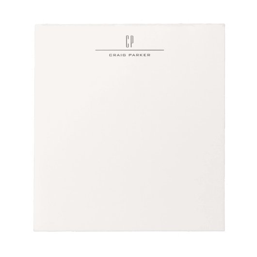 Moderne Monogramm-Professionell-Einfache Pastellfa Notizblock (Vorderseite)