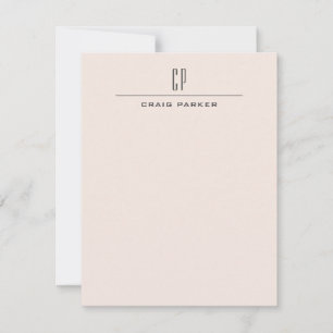 Moderne Monogramm-Professionell-Einfarbig-Pastellf Mitteilungskarte