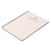 Moderne Monogramm-Professionell-Einfarbig-Pastellf Notizblock (Linke Seite)