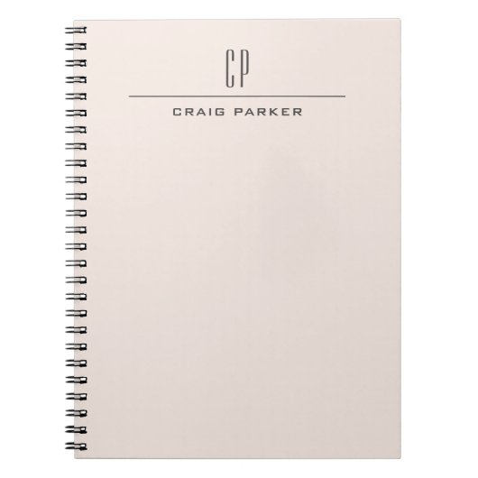 Moderne Monogramm-Professionell-Einfarbig-Pastellf Notizblock (Vorderseite)