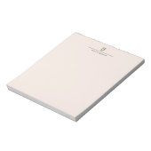 Moderne Monogramm-Professionell-Einfarbig-Pastellf Notizblock (Rotiert)