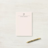 Moderne Monogramm-Professionell-Einfarbig-Pastellf Post-it Klebezettel (Auf Schreibtisch)