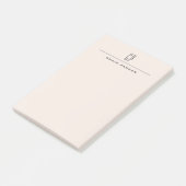 Moderne Monogramm-Professionell-Einfarbig-Pastellf Post-it Klebezettel (angewinkelt)