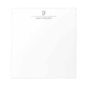 Moderne Monogramm Professionell Schlicht Einfacher Notizblock