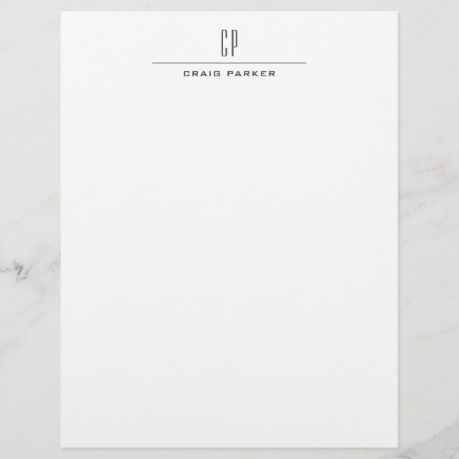 Moderne Monogramm Professionell Schlicht Minimal Briefbogen (Vorderseite)