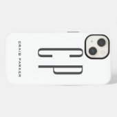 Moderne Monogramm Professionell Schlicht Minimal iPhone Hülle (Rückseite (Horizontal))