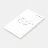Moderne Monogramm Professionell Schlicht Minimalis Post-it Klebezettel (angewinkelt)