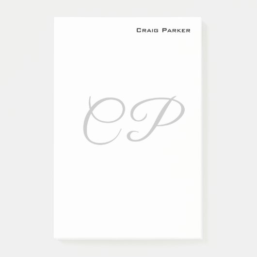 Moderne Monogramm Professionell Schlicht Minimalis Post-it Klebezettel (Vorderseite)