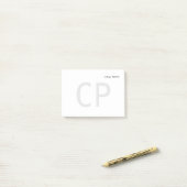 Moderne monogramm professionell schlicht minimalis post-it klebezettel (Auf Schreibtisch)