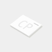 Moderne monogramm professionell schlicht minimalis post-it klebezettel (angewinkelt)
