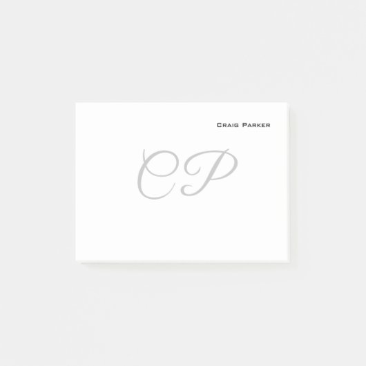 Moderne Monogramm Professionell Schlicht Minimalis Post-it Klebezettel (Vorderseite)