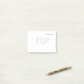 Moderne Monogramm Professionell Schlicht Minimalis Post-it Klebezettel (Auf Schreibtisch)
