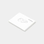 Moderne Monogramm Professionell Schlicht Minimalis Post-it Klebezettel (angewinkelt)