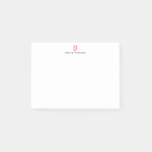 Moderne monogramm professionell schlicht minimalis post-it klebezettel