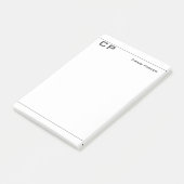 Moderne Monogramm Professionell Schlicht Minimalis Post-it Klebezettel (angewinkelt)