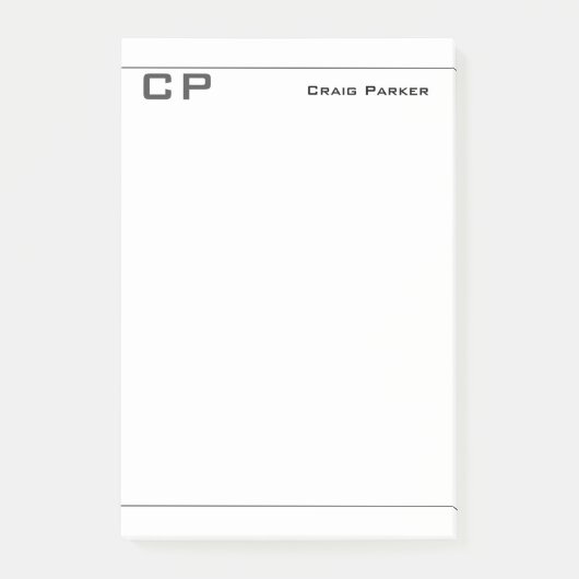 Moderne Monogramm Professionell Schlicht Minimalis Post-it Klebezettel (Vorderseite)