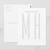 Moderne Monogramm Professionell Schlicht Minimalis Postkarte (Vorne/Hinten)