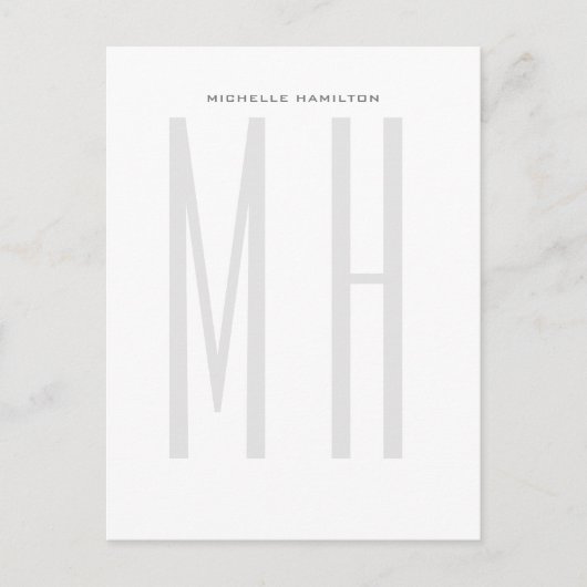 Moderne Monogramm Professionell Schlicht Minimalis Postkarte (Vorderseite)